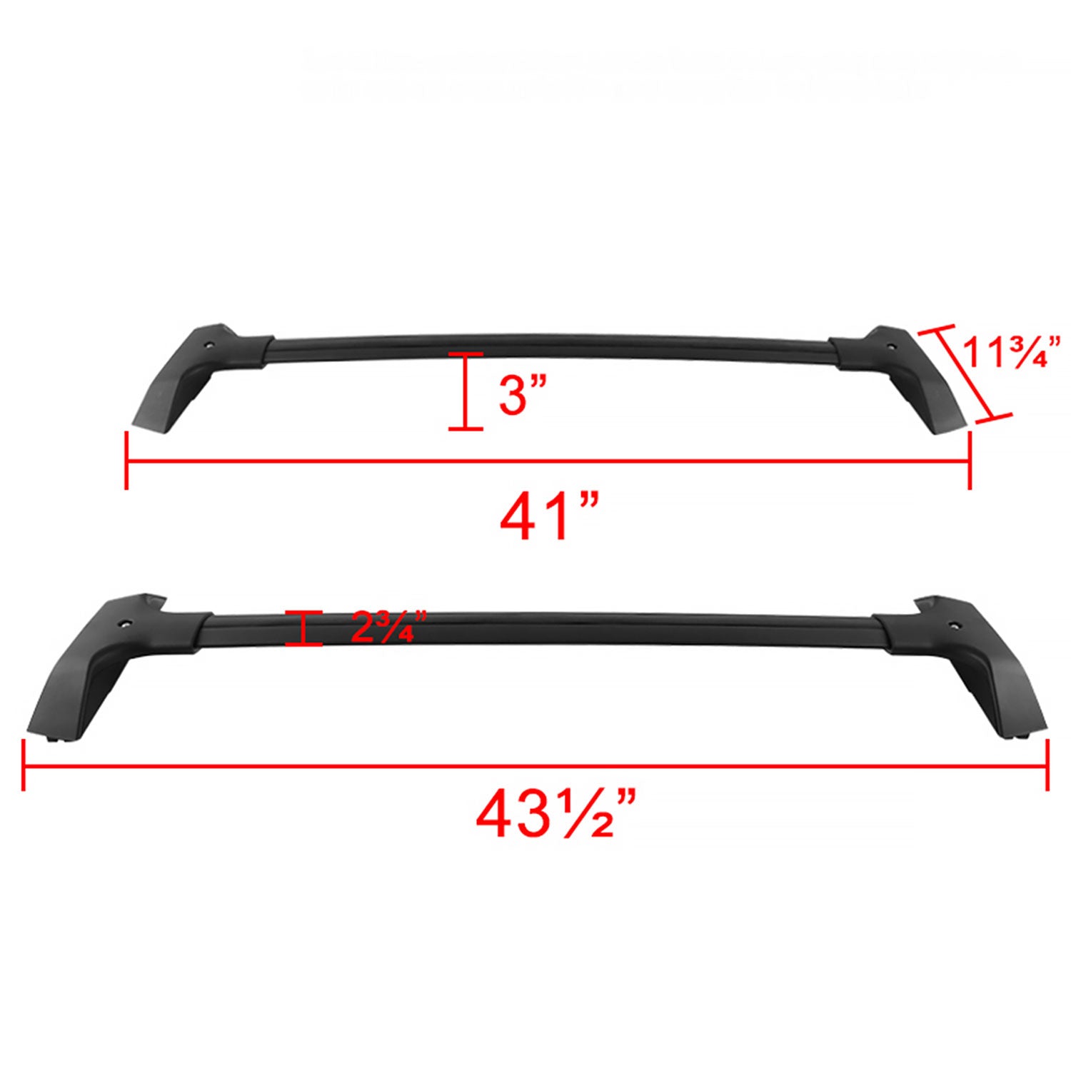2009-2017 Chevrolet Traverse Aluminum Roof Rack Cross Bars Black