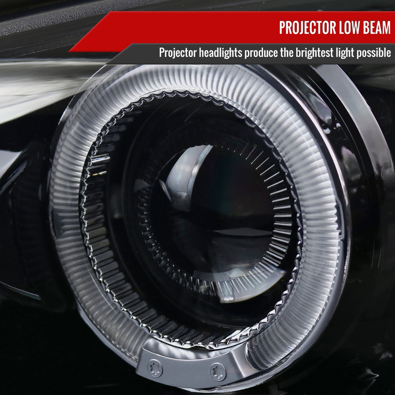 1998-2002 Chevy Camaro Dual Halo Projector Headlights Glossy Black/Smoke Lens