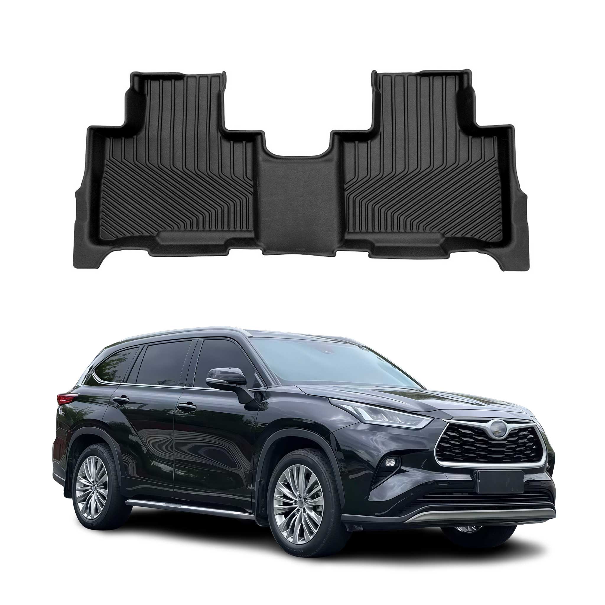 2020-2025 Toyota Highlander Premium Floor Mats Liners Second Row Rear Black
