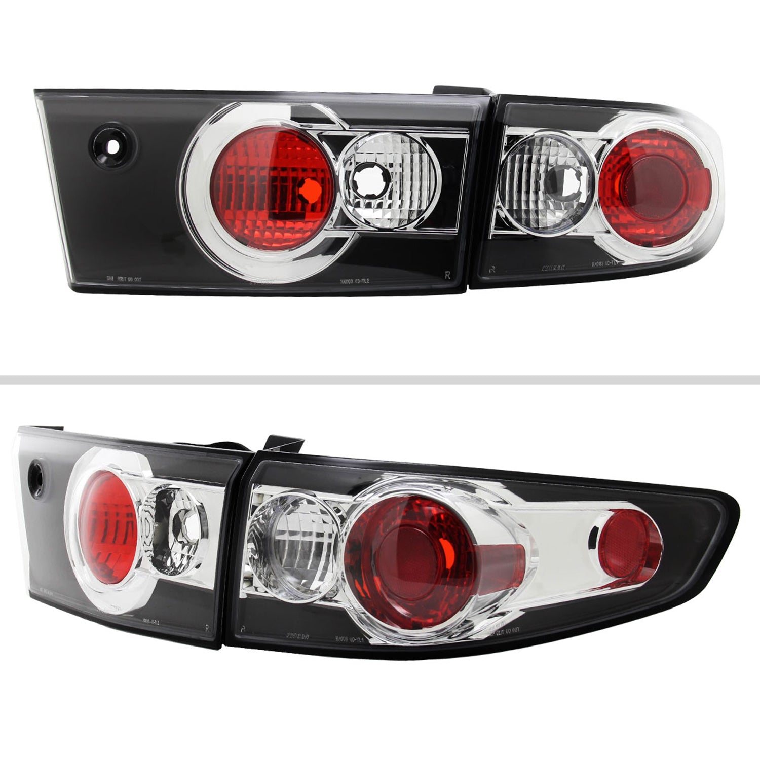 2003-2005 Honda Accord Sedan Tail Lights Matte Black Housing/Clear Lens
