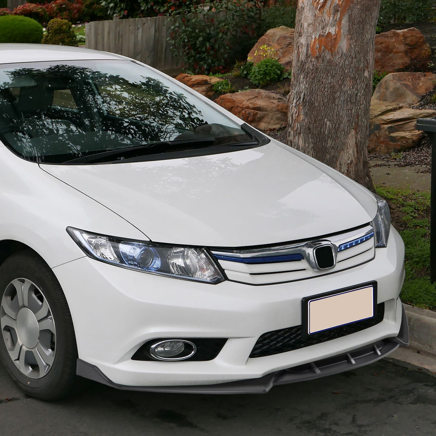 2019-2021 Honda Civic Sedan Matte Black 3Pcs Front Bumper Lip Spoiler Set