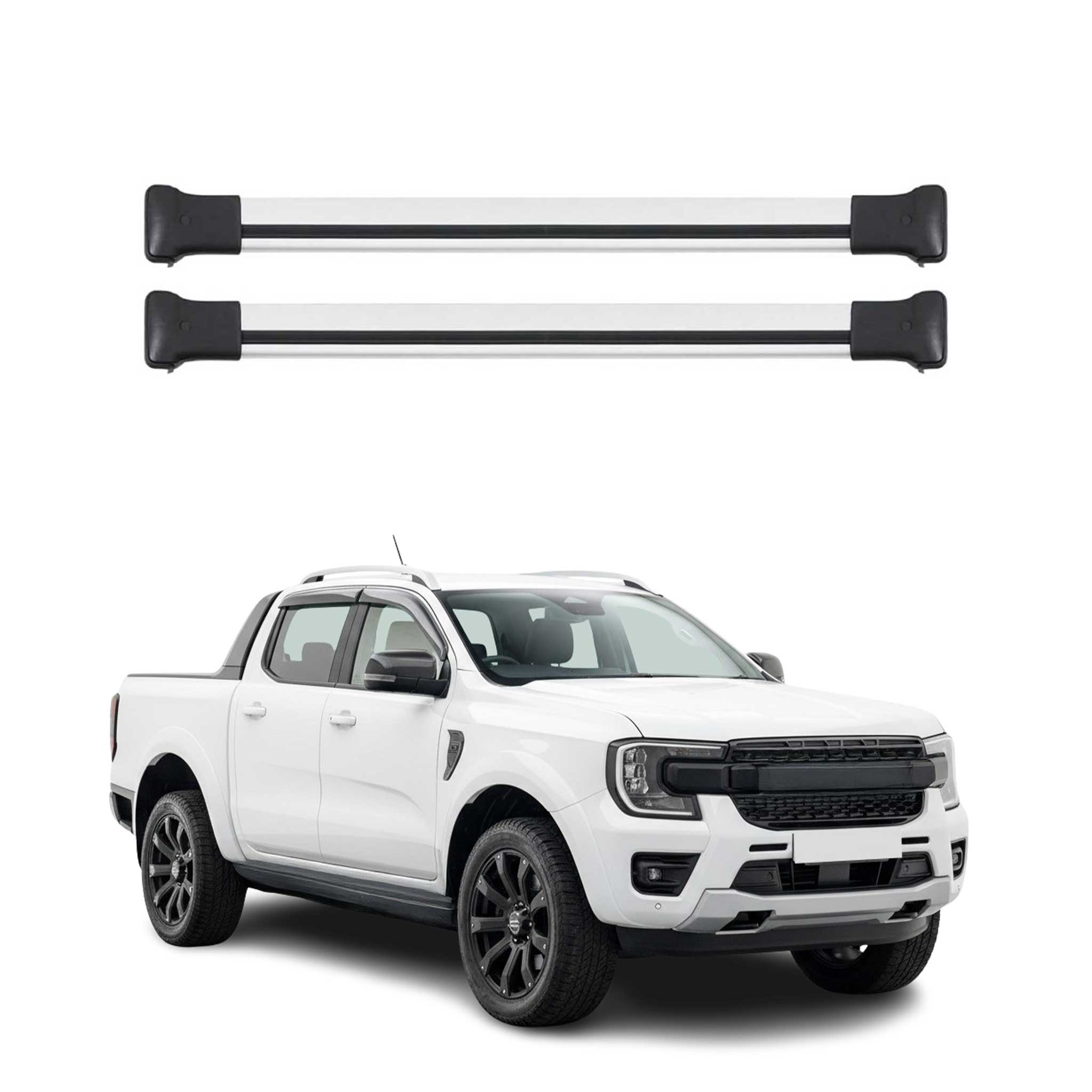 Roof Rack Cross Bars Luggage Carrier for Ford Ranger P703 2024-2026 Gray 2Pcs