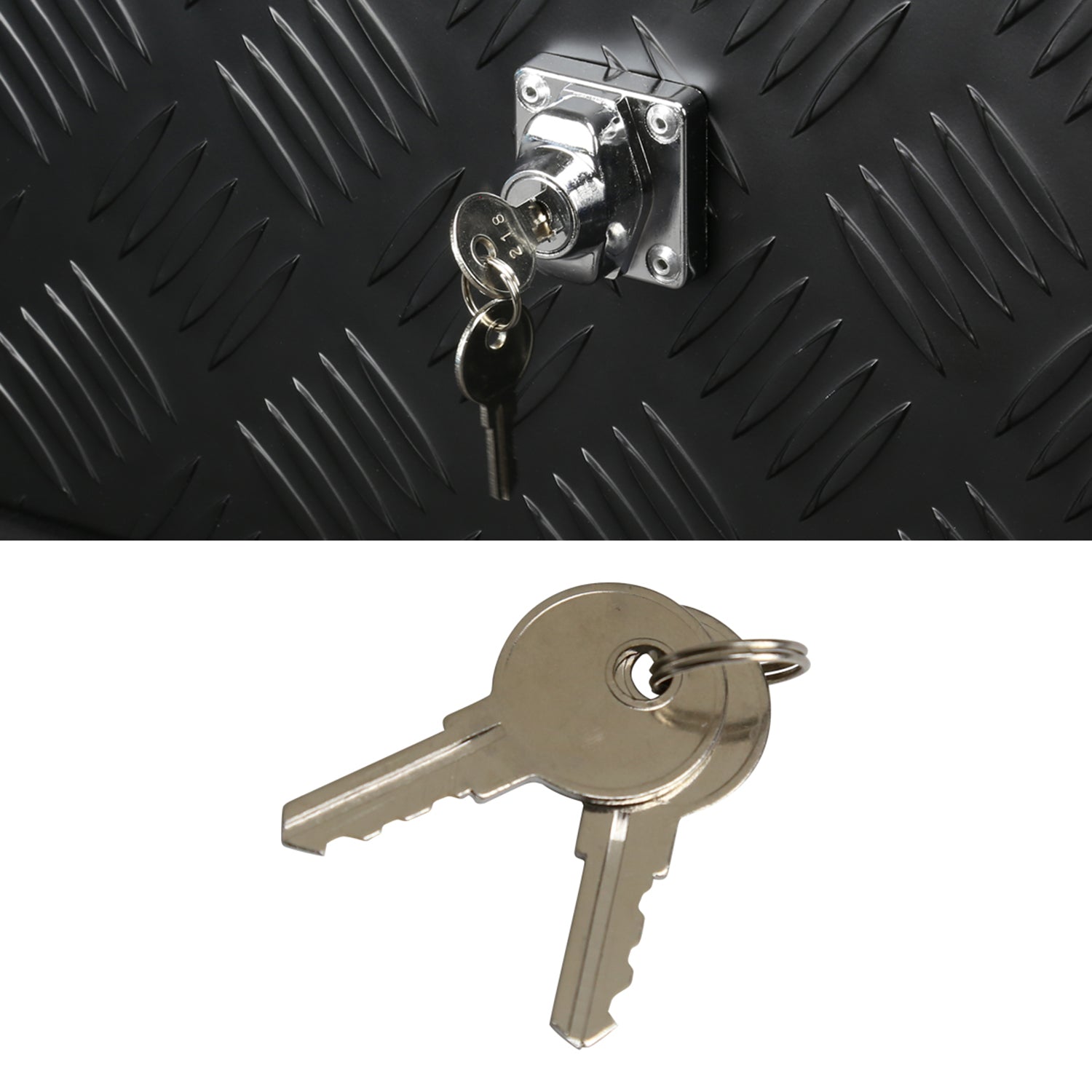 Universal 20" Heavy Duty Black Aluminum Truck Tool Box w/ Lock & Keys