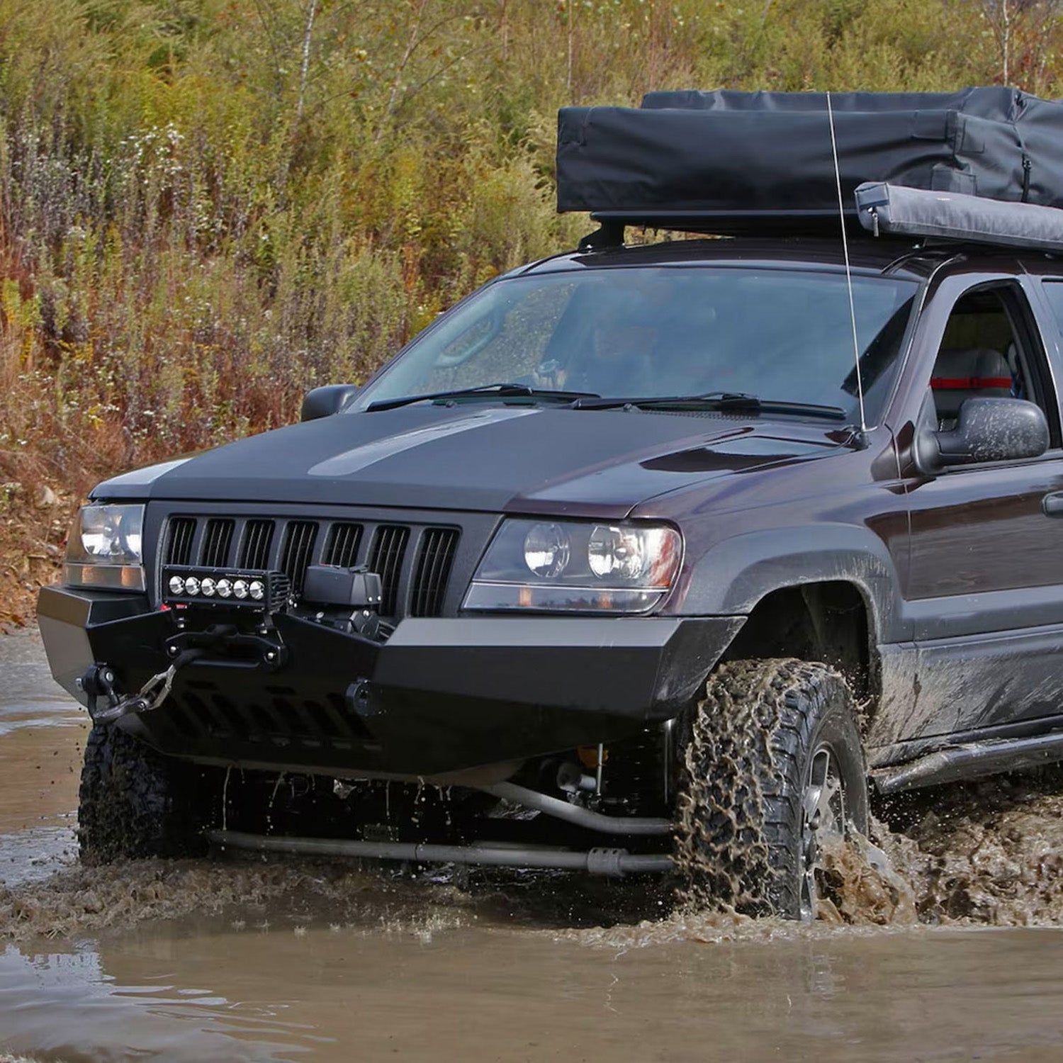 1999-2004 Jeep Grand Cherokee Factory Crystal Headlights Amber & Matte Black