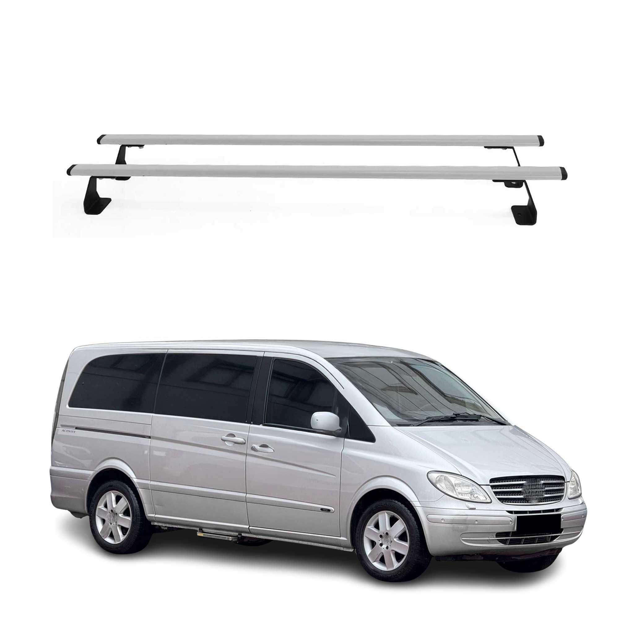 2003-2014 Mercedes Vito W639 Roof Rack Cross Bars Silver