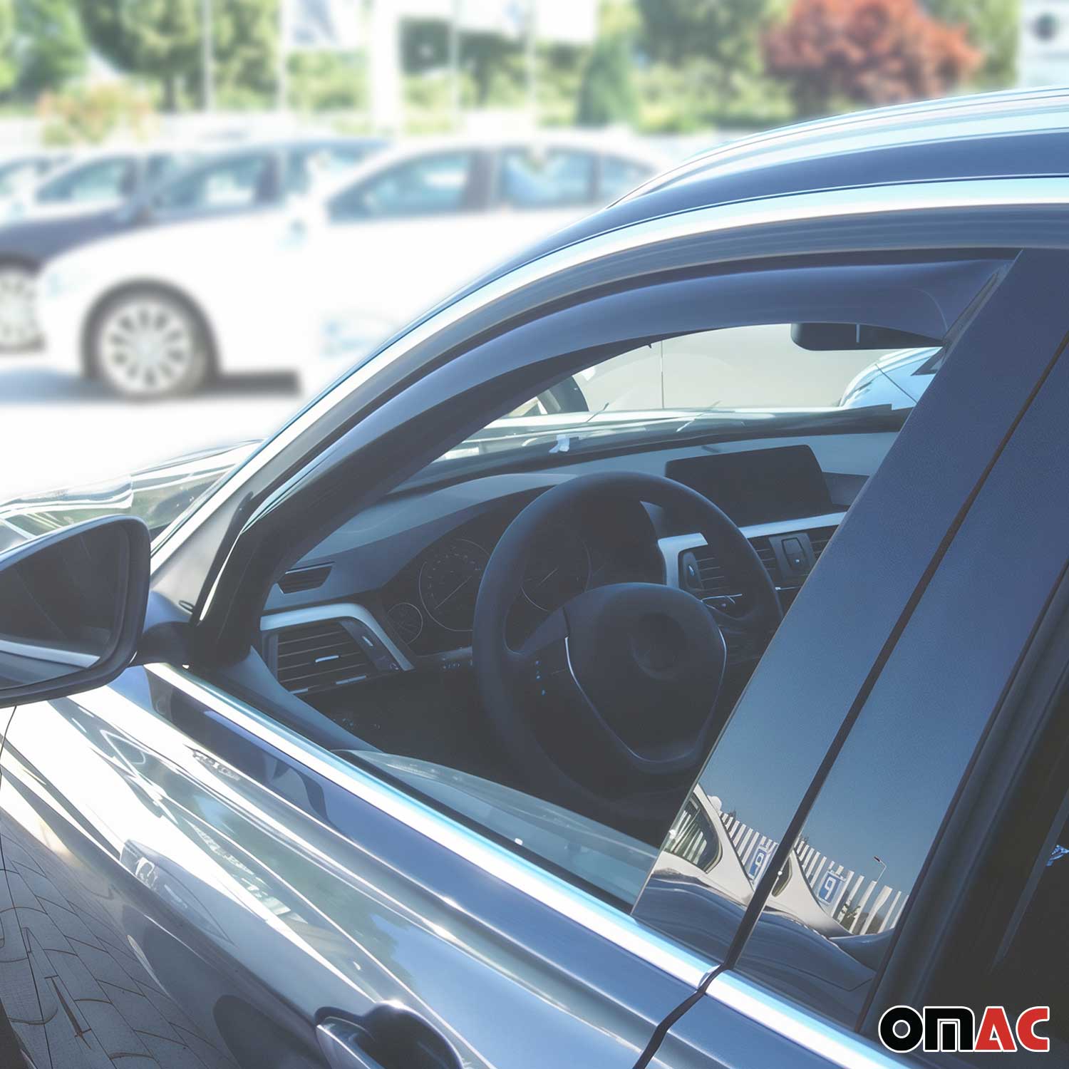 2012-2019 BMW 3 Series F30 F31 Window Visor Vent Rain Deflector 2Pcs Smoke