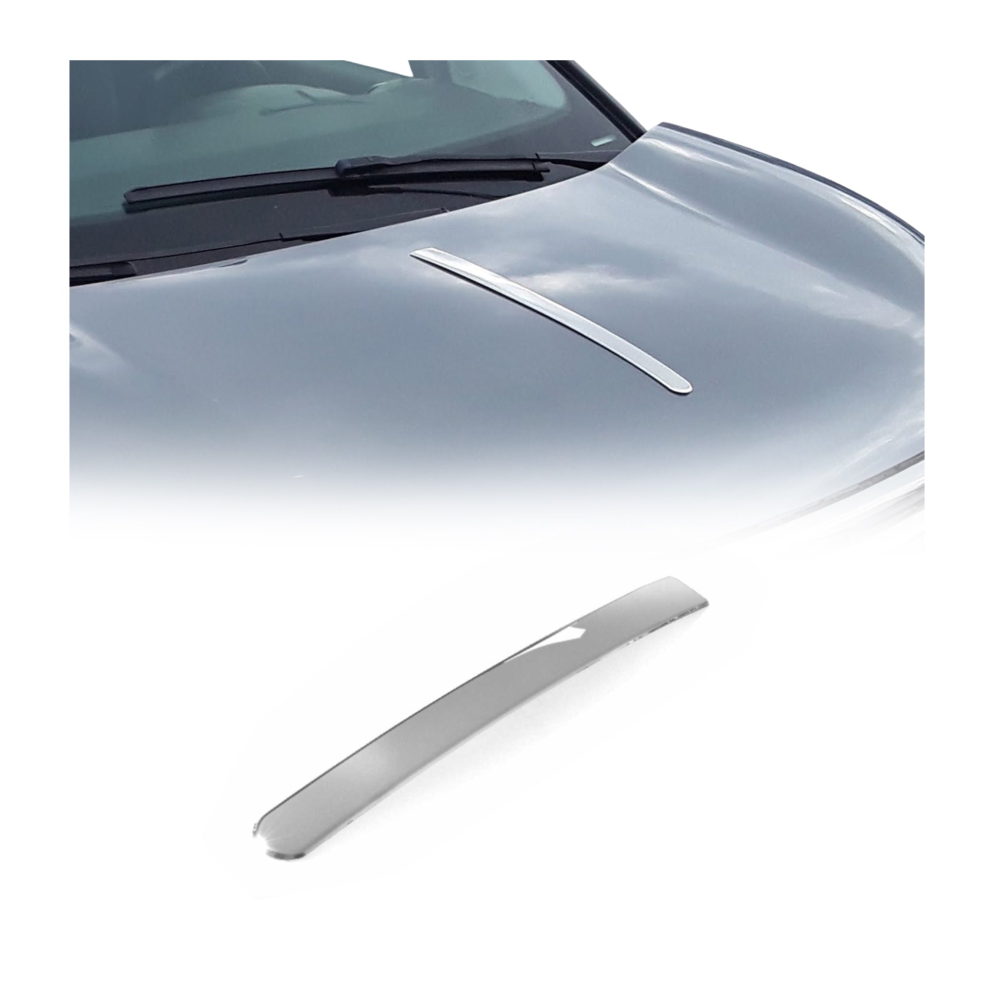 2018-2025 Audi Q5 Front Hood Bonnet Strip Styling Trim Stainless Steel Silver