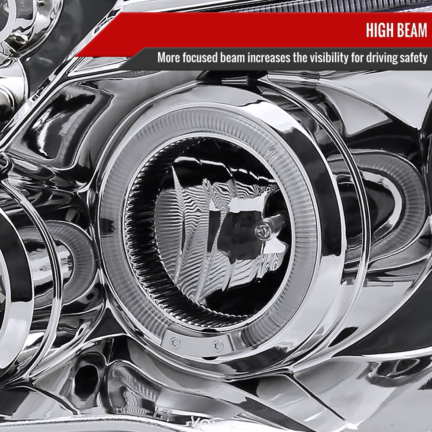 2005-2011 Toyota Tacoma Dual Halo Projector Headlights Chrome/Clear Lens