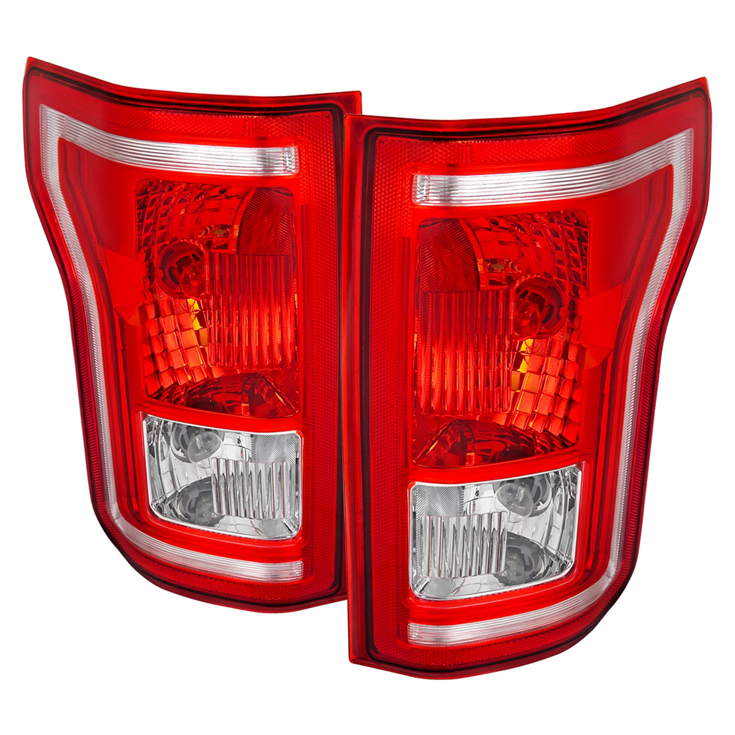 2015-2017 Ford F-150 Factory Replacement Tail Light Assembly Chrome/Red Clear