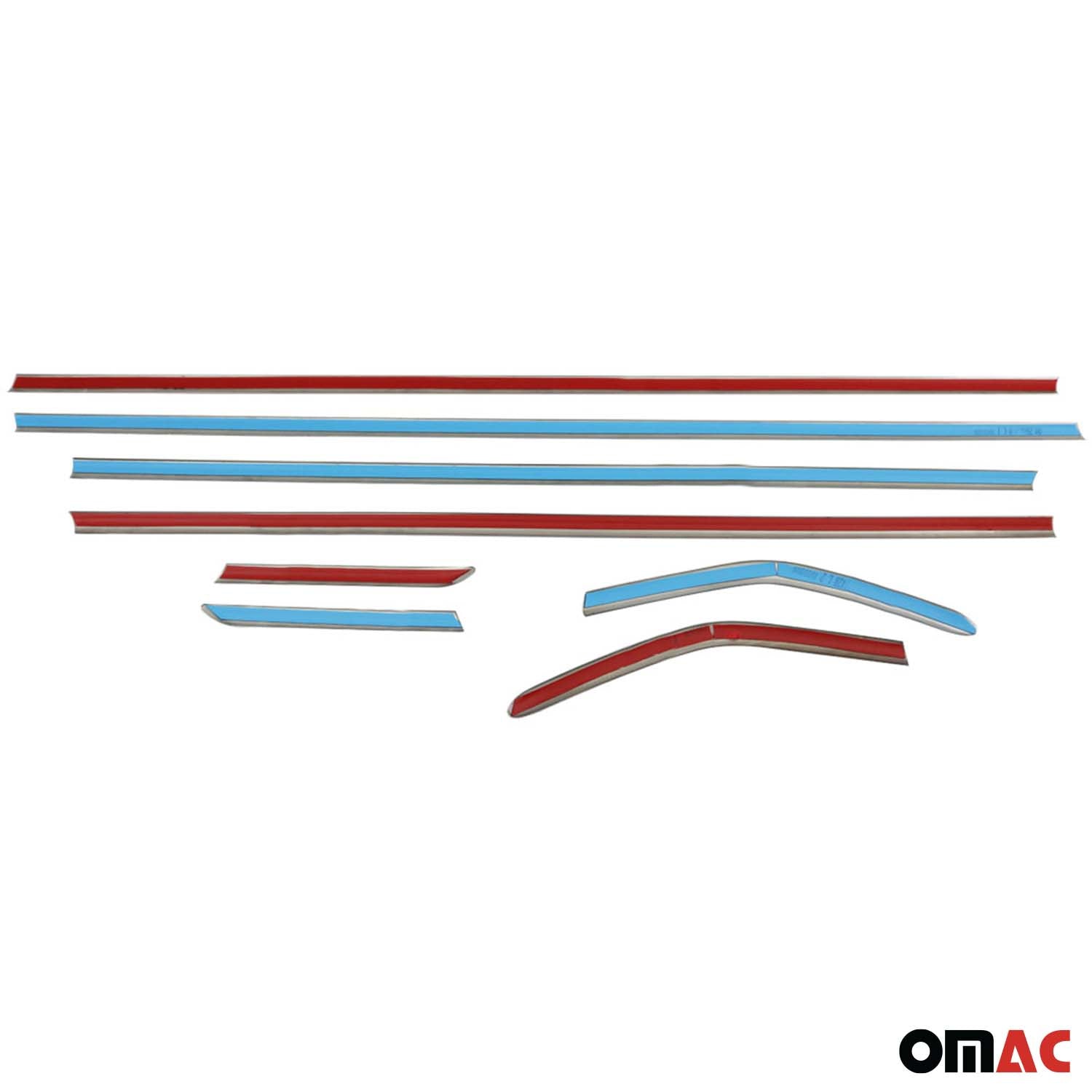 2012-2018 Ford Focus Hatchback 3.gen Window Molding Trim Streamer Stainless Steel Dark Chrome 8 Pcs