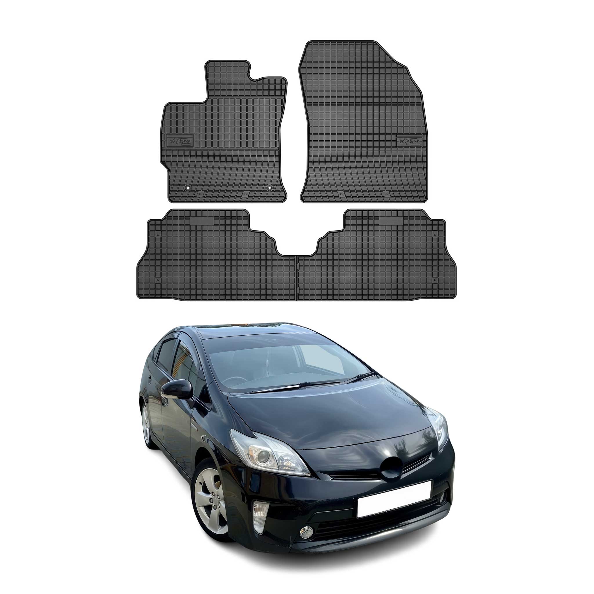 2011-2015 Toyota Prius Plus Floor Mats Liners Full Set All Weather Rubber Black