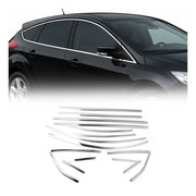 2012-2018 Ford Focus Hatchback Window Molding Trim Streamer Stainless Steel Silver 12x