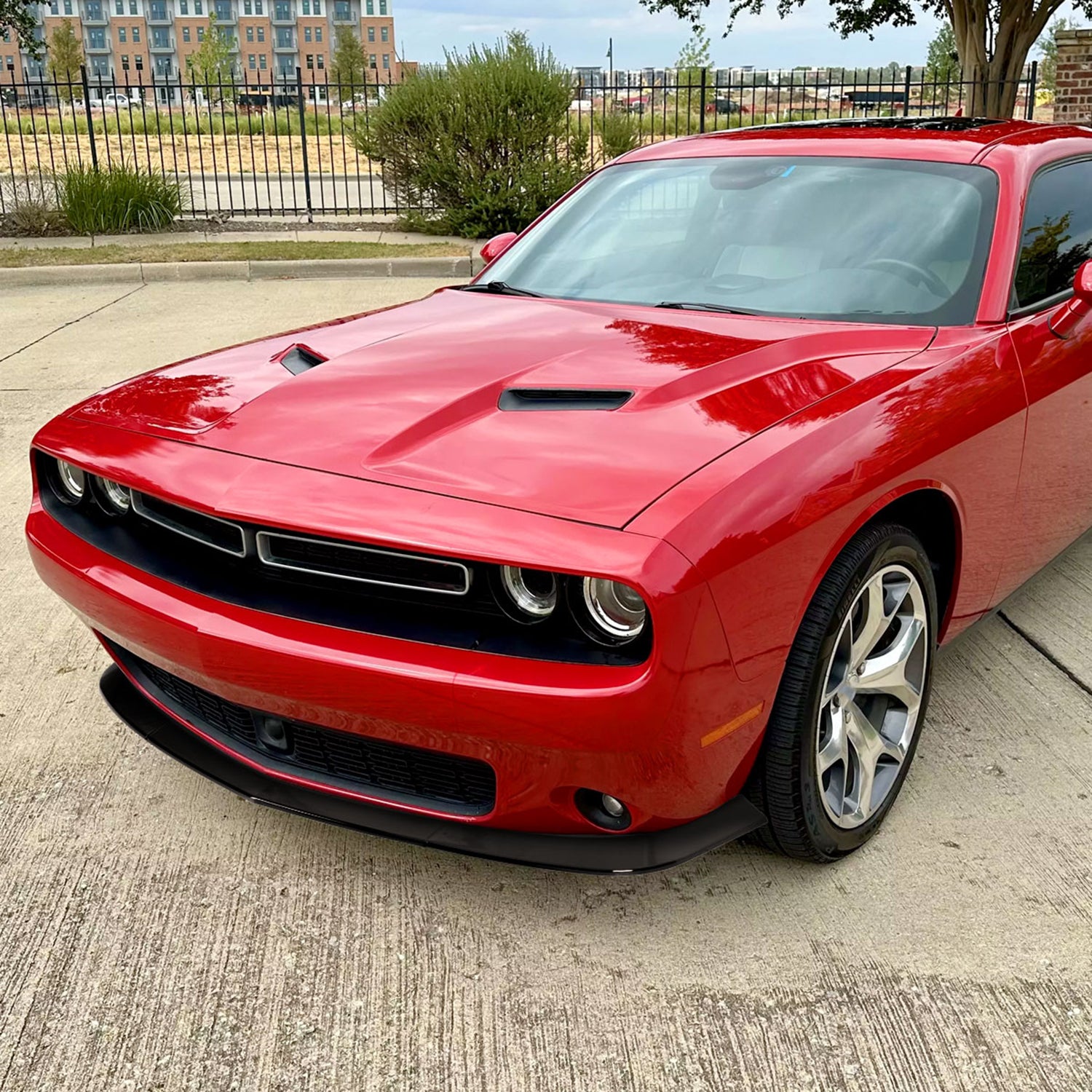 2015-2021 Dodge Challenger SXT Glossy Black 3PC Front Bumper Lip Splitter Kit