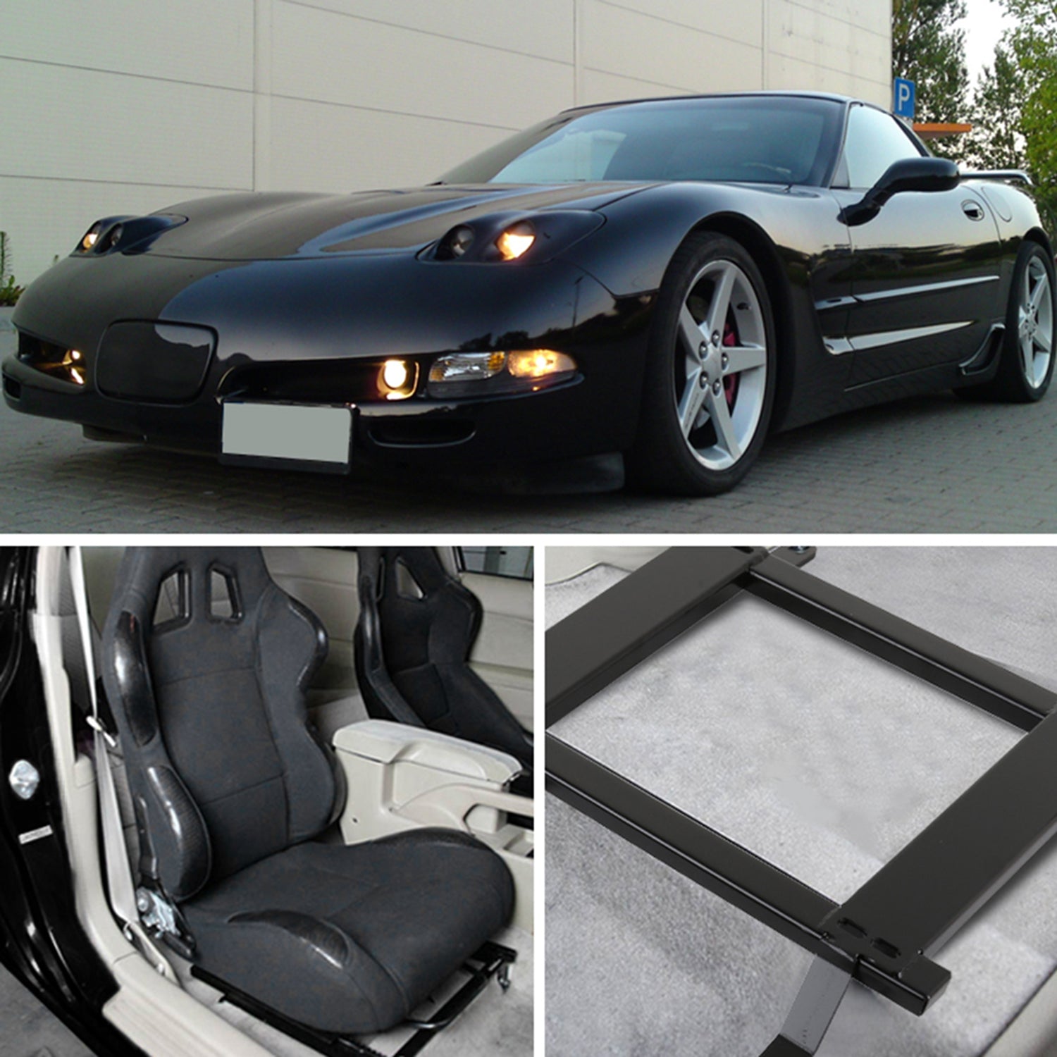 1997-2004 Chevy Corvette C5 Tensile Steel Racing Seat Mounting Brackets 2PCS