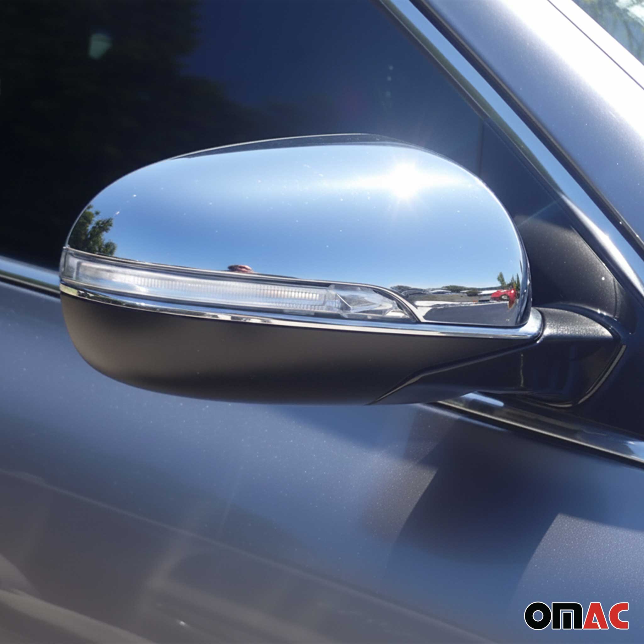 2016-2020 Kia Sorento Side Mirror Cover Caps Stainless Steel Silver 2 Pcs