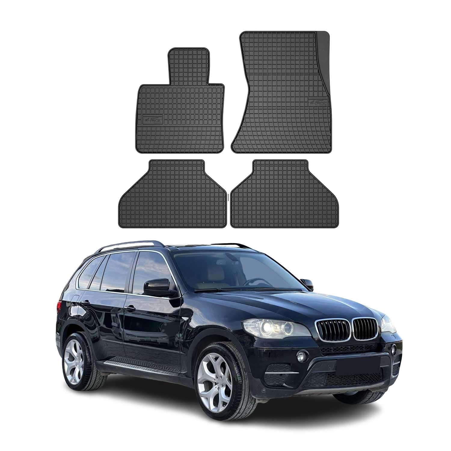 2007-2013 BMW X5 E70 Floor Mats Liners Full Set All Weather Rubber Black