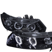 2006-2011 Honda Civic Coupe Dual Halo Projector Headlights Glossy Black/Smoke
