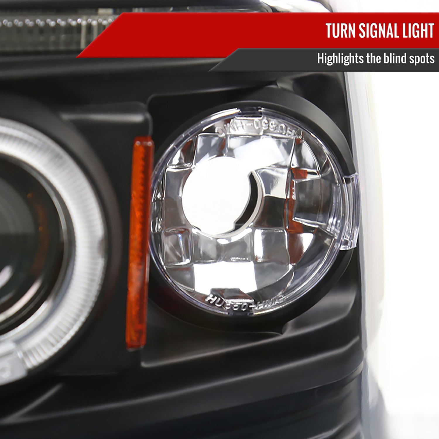 2005-2007 Dodge Dakota Dual Halo Projector Headlights Matte Black/Clear Lens