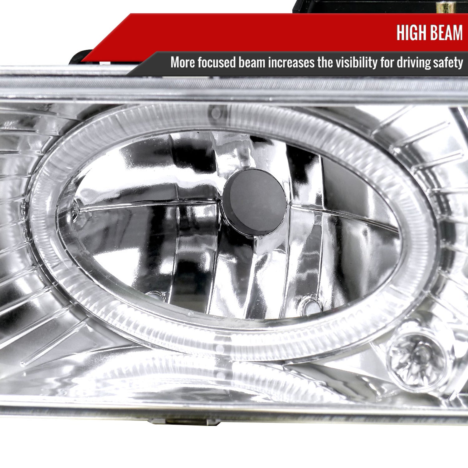 1988-1999 Chevy C/K C10/Blazer/Tahoe/Yukon Dual Halo Headlights Chrome