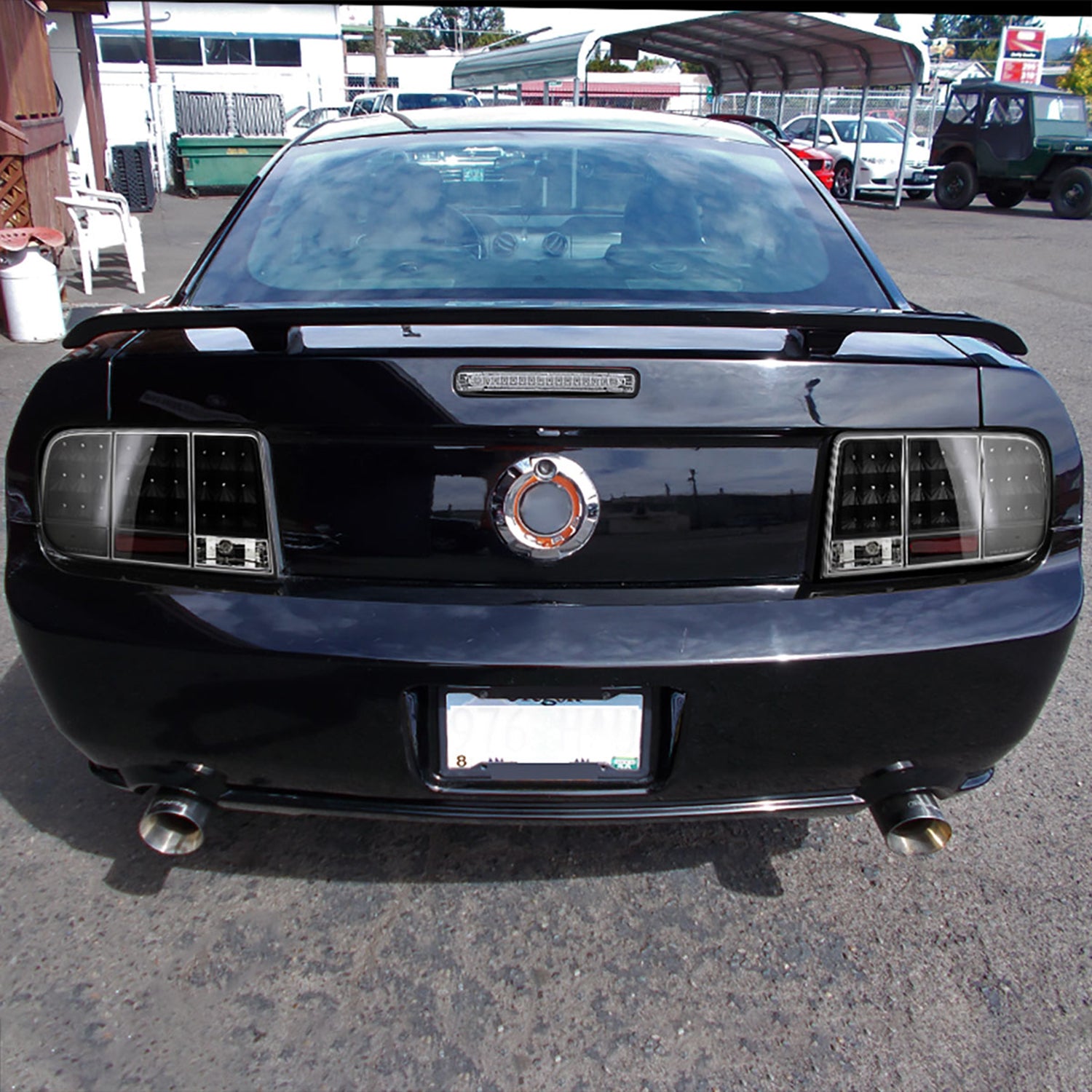 2005-2009 Ford Mustang Sequential LED Tail Lights Matte Black/Clear Lens