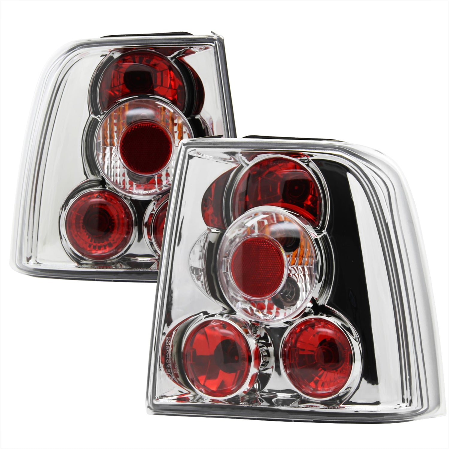 1998-2001 VW Passat Sedan Tail Lights Chrome Housing/Clear Lens