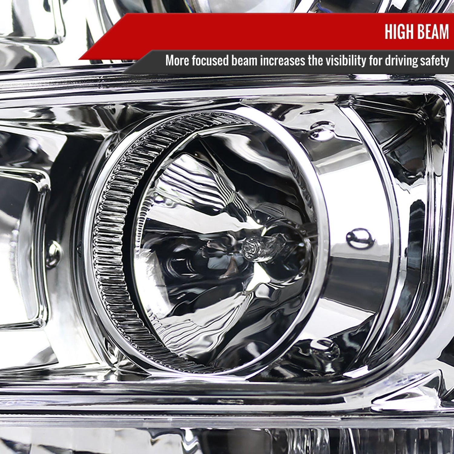 2011-2016 F-250/F-350/F-450/F-550 LED C-Bar Projector Headlights Chrome/Clear