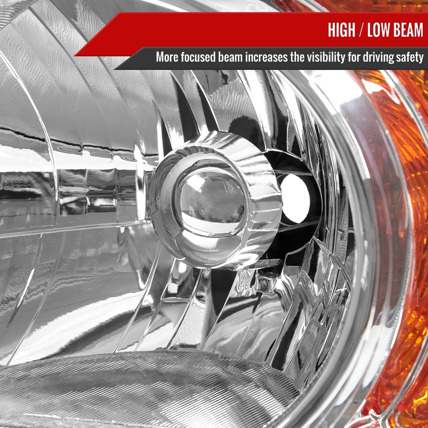 2003-2008 Honda Element Factory Style Headlights Chrome Housing/Clear Lens