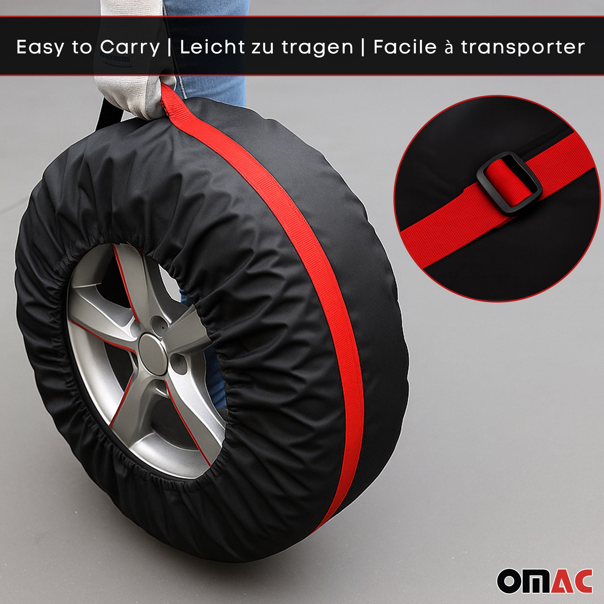 4 Pcs 14''-17" Car Spare Tire Cover Wheel Storage Bag Auto Protector Accessories