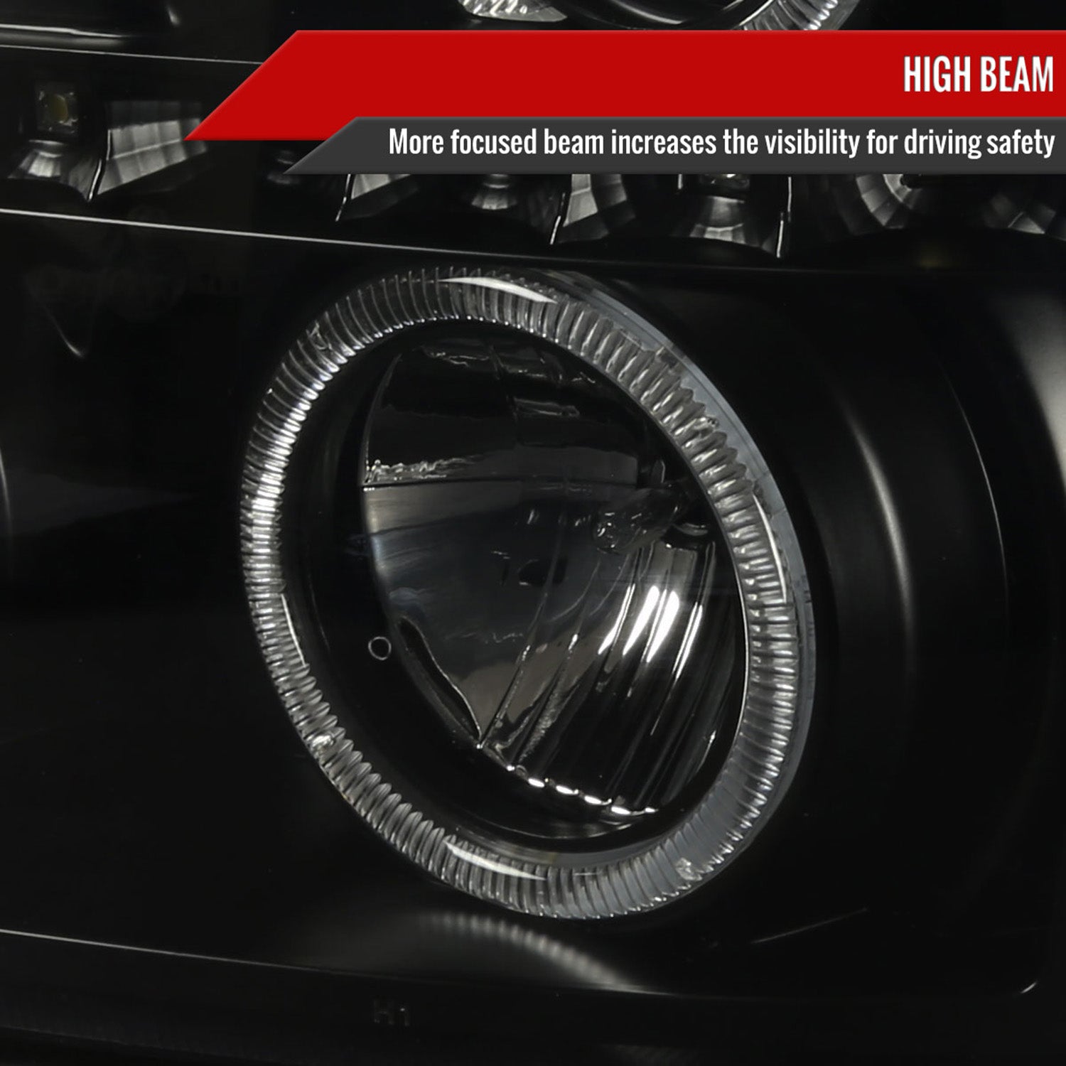 2002-2006 Cadillac Escalade Dual Halo Projector Headlights SMD LED Light Smoke