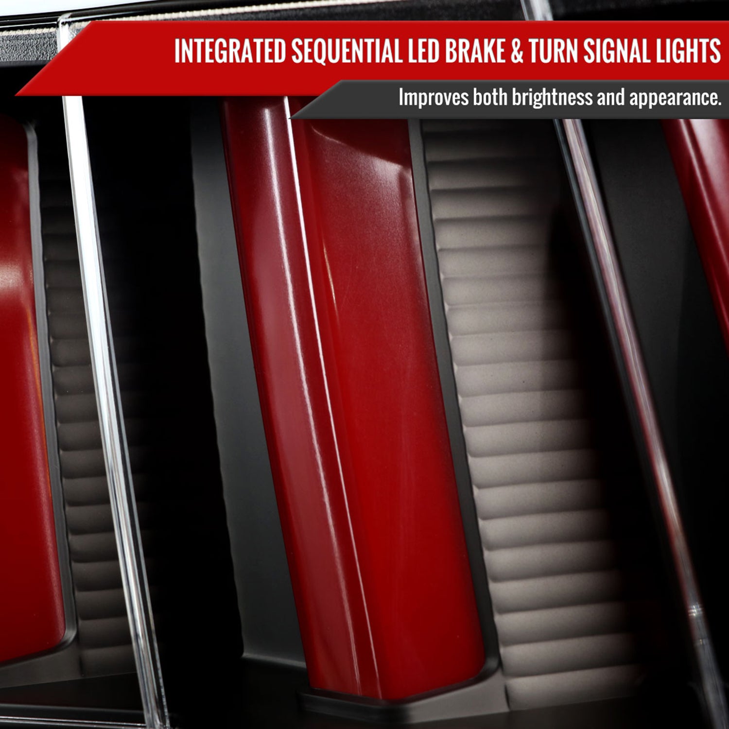 1999-2004 Ford Mustang Sequential LED Tail Lights Black Housing/Clear Lens