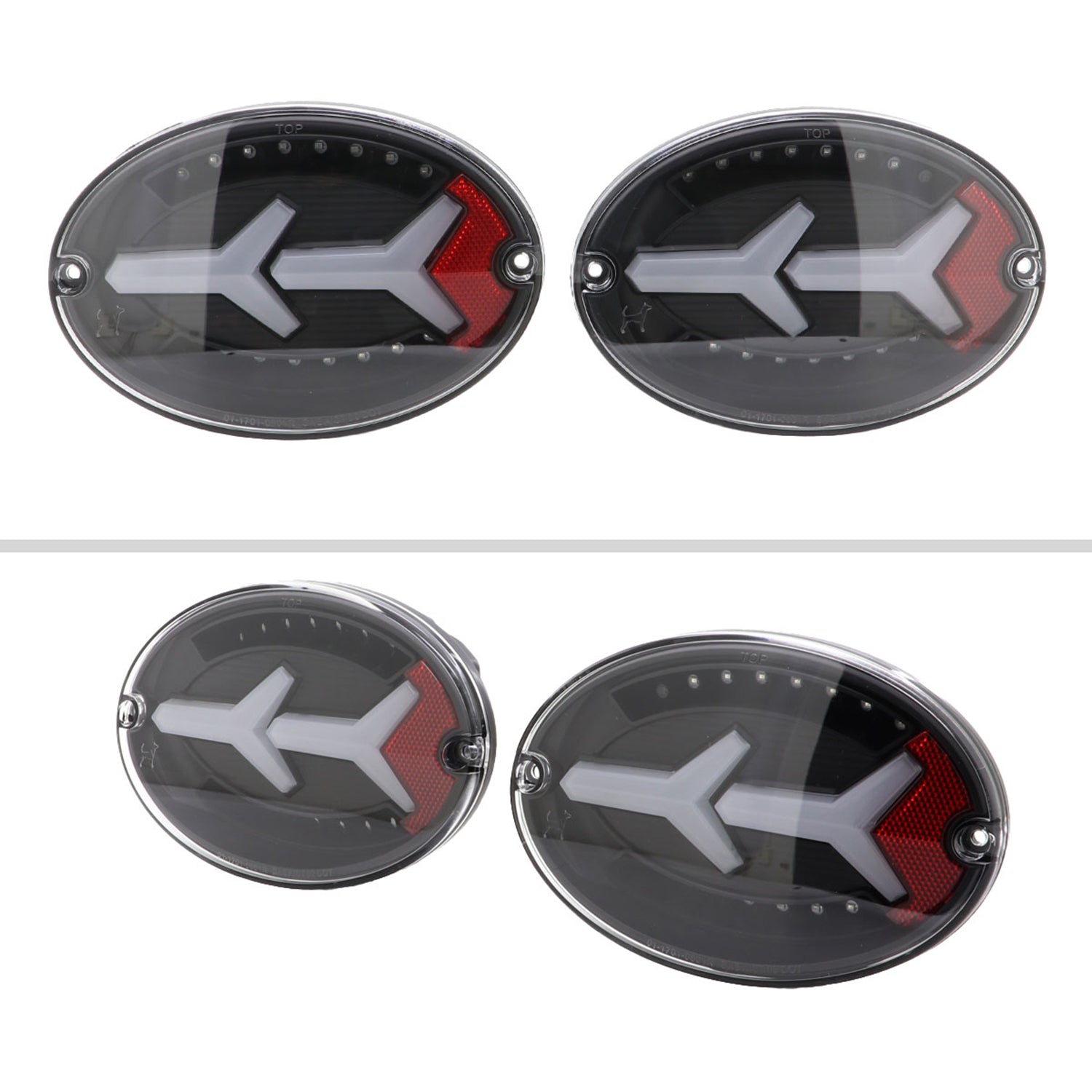 1997-2004 Chevy Corvette C5 4 PC White LED Bar Tail Lights Matte Black/Clear