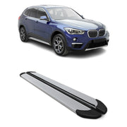 Running Boards Side Step Nerf Bars for BMW X1 2016-2022 Aluminium Silver 2 Pcs