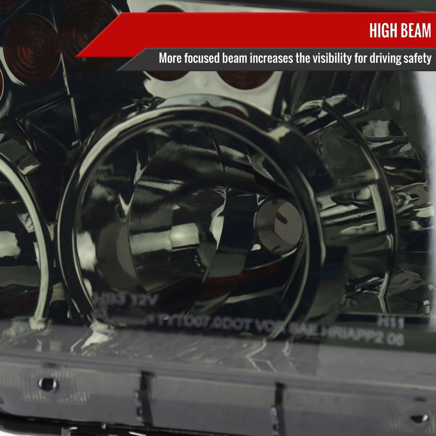 2007-2013 Toyota Tundra/2008-2017 Sequoia LED Tube Factory Headlights Smoke