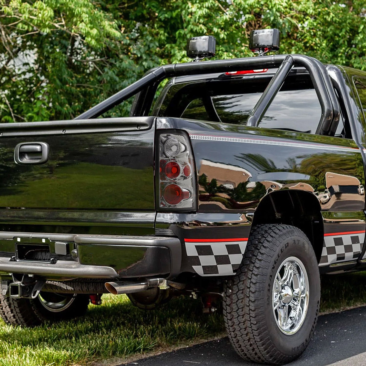 1999-2002 Chevy Silverado/ 1999-2006 GMC Sierra Tail Lights Chrome/Clear Lens