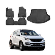 2010-2016 Kia Sportage Floor Mats & Cargo Liner Full Set All Weather Black