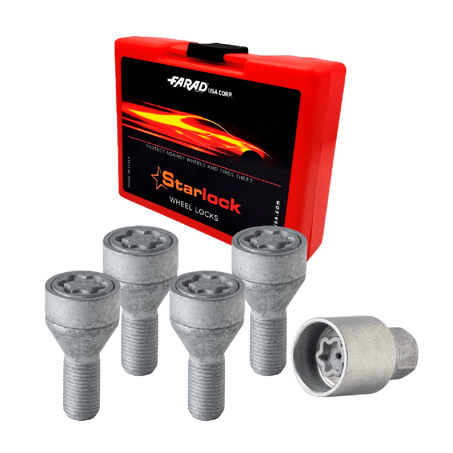 Wheel Lock Kit for Alfa Romeo Giulietta 2011-2021 M12X1,25 Silver 4Locks & 1Key