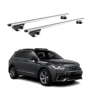 Roof Rack Cross Bars Carrier for Volkswagen Tiguan II 2018-2024 Alu Grey 2Pcs
