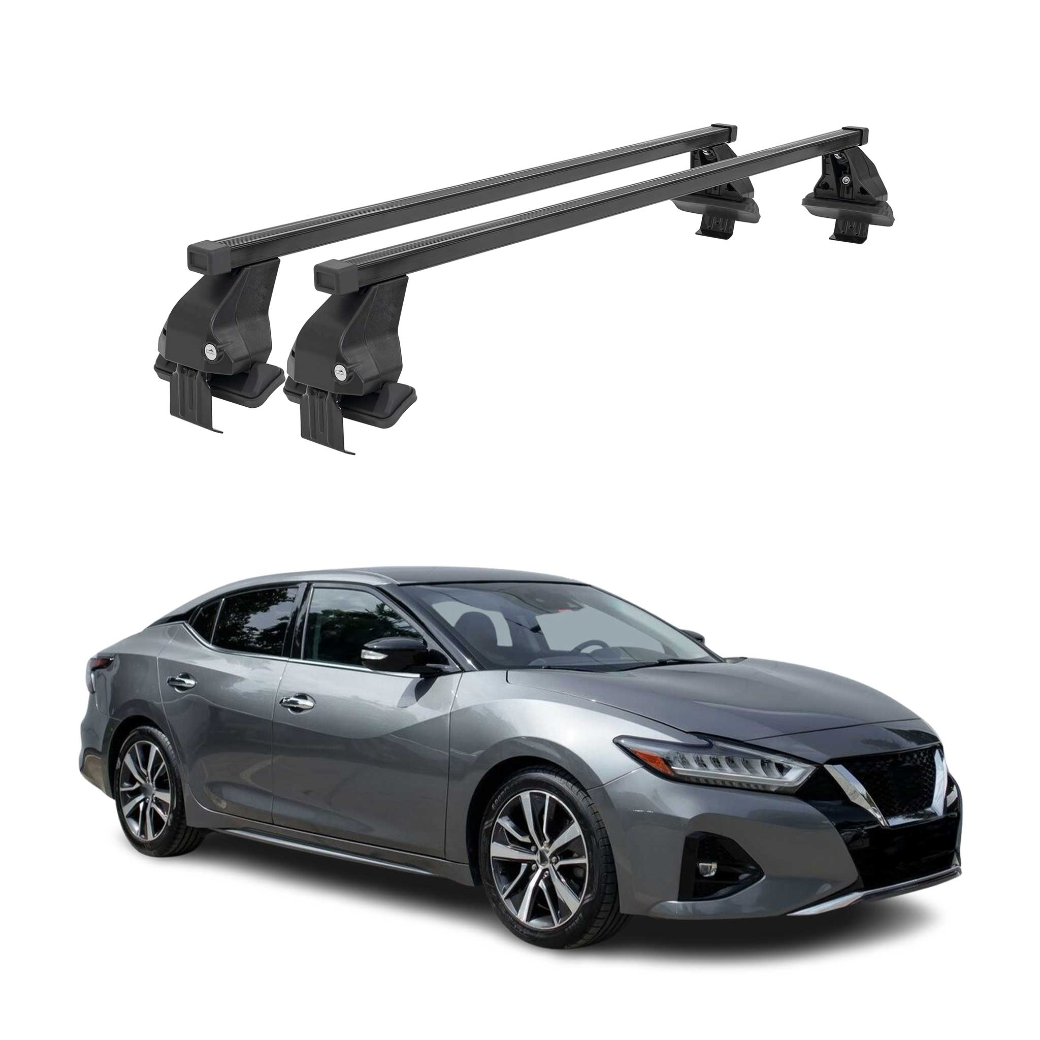 Top Roof Racks Cross Bars for Nissan Maxima 8.gen 2016-2023 Steel Black 2x