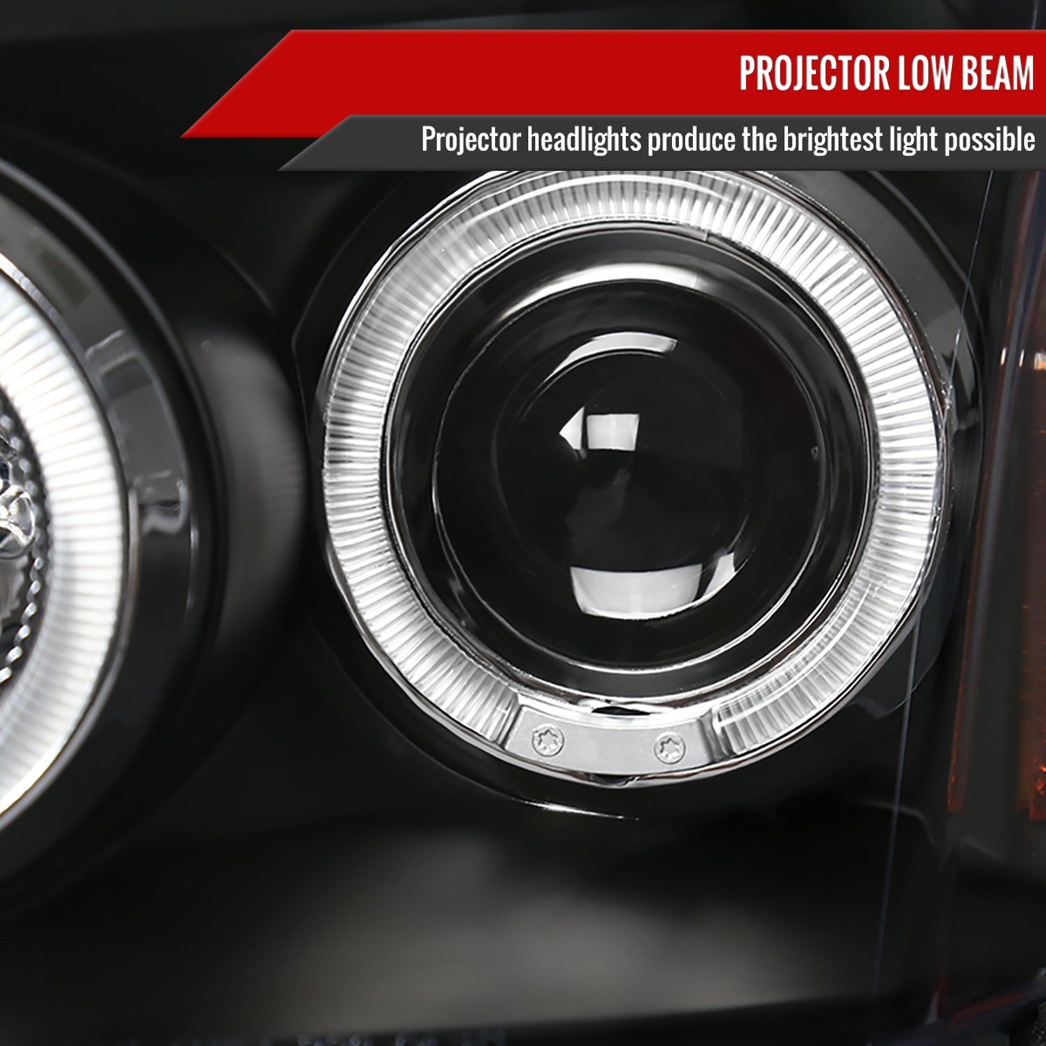 2005-2007 Dodge Magnum Dual Halo Projector Headlights Matte Black/Clear Lens