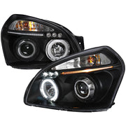 2005-2009 Hyundai Tucson Single Halo Projector Headlights Matte Black/Clear