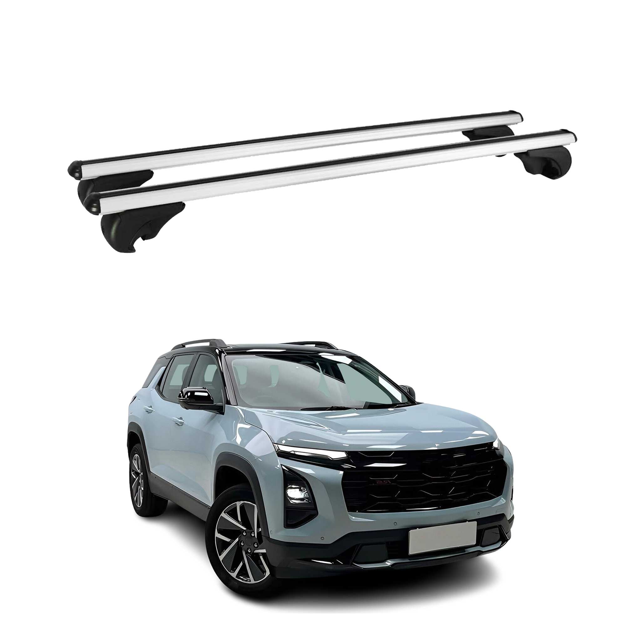 2025 Chevrolet Equinox Roof Rack Cross Bars Luggage Carrier Alu Silver 2Pcs