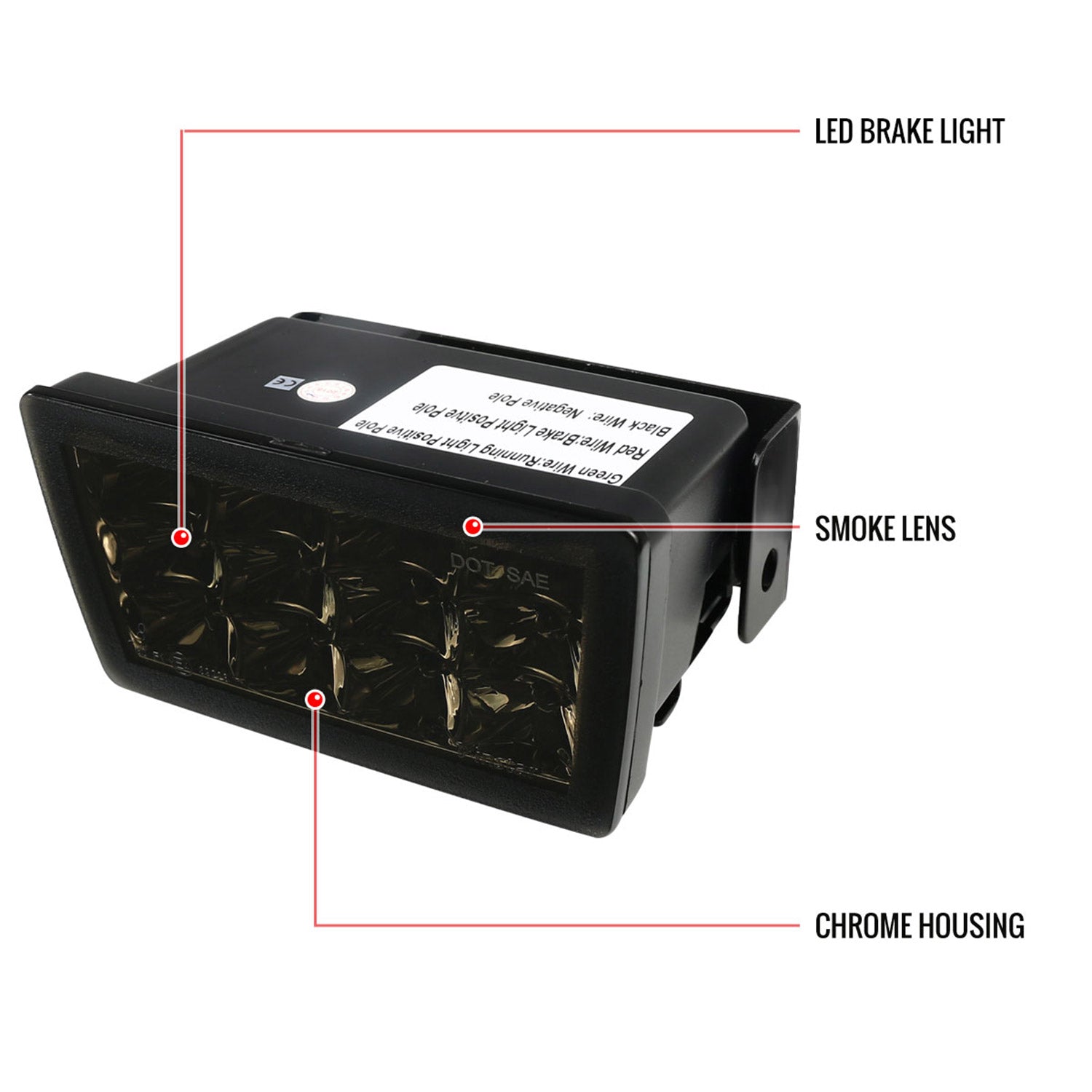 2011-2018 Subaru Impreza WRX/STI/XV Crosstrek LED 3rd Brake Light Chrome/Smoke