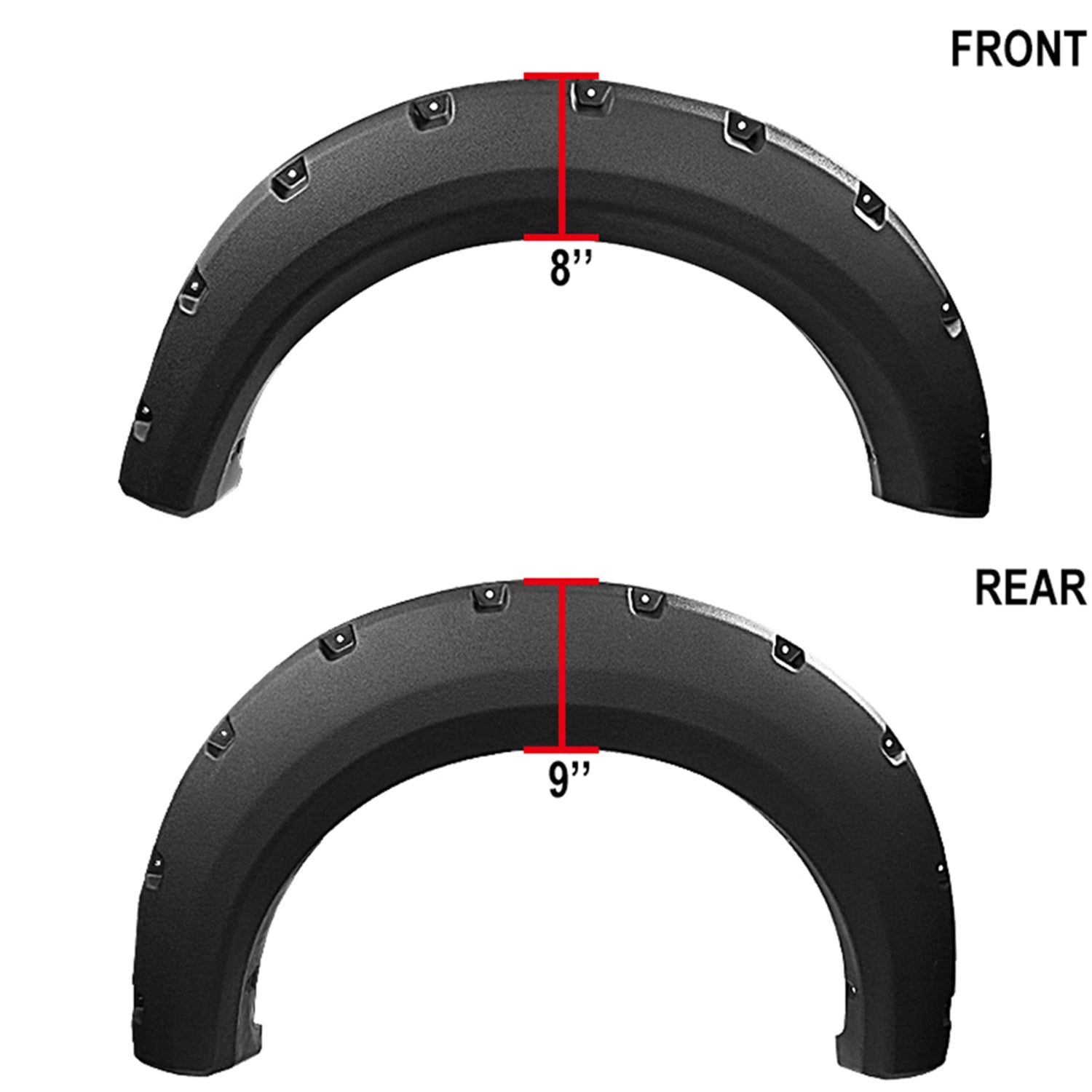2009-2014 Ford F-150 Styleside Textured Rivet Style Fender Flares