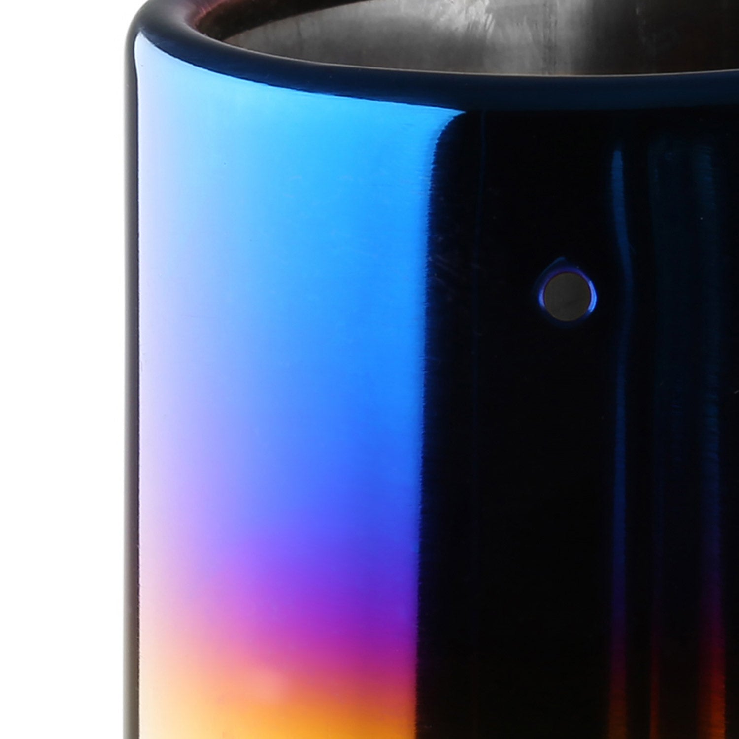 Universal 2.5" Inlet/4.125" Outlet Chrome Steel Angled Burnt Blue Exhaust Tips