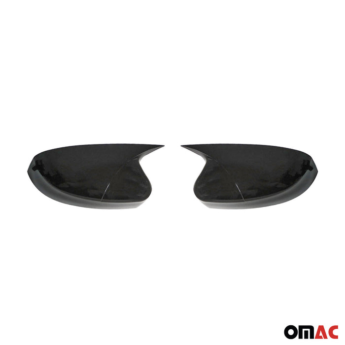 Side Mirror Cover Caps Fits for Ford Focus 2008-2011 Piano Black 2Pcs ABS