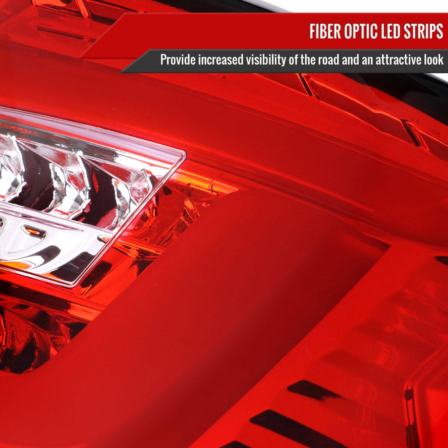 2008-2014 Subaru Impreza WRX Hatchback LED Tube Tail Lights Chrome/Red