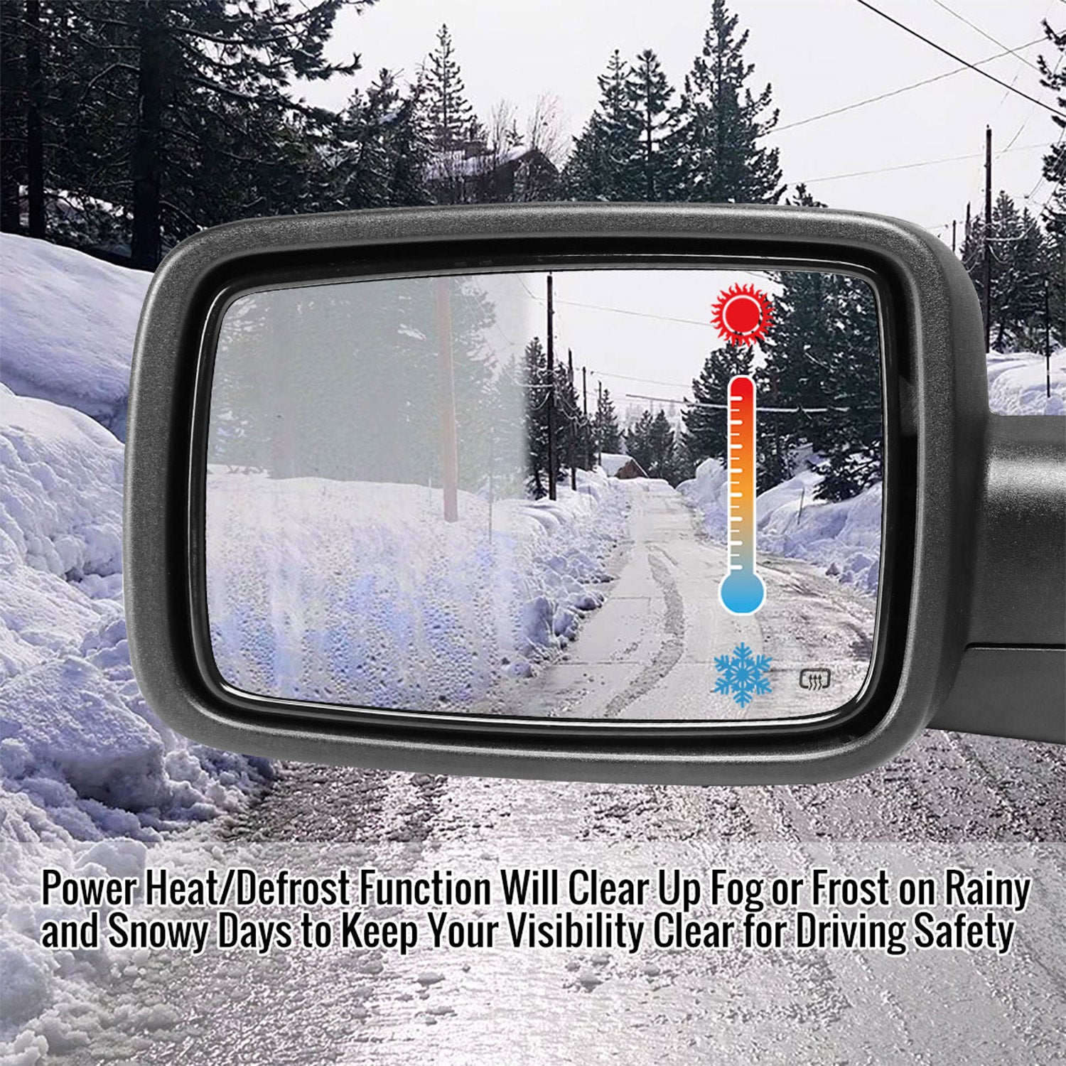 2009-2012 Dodge RAM Chrome Heated Side Mirror &Turn Signal Puddle Light Driver