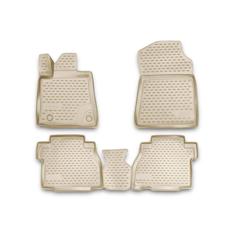 2007-2013 Toyota Tundra Double Cab/CrewMax Floor Mats Liners Full Set All Weather Beige