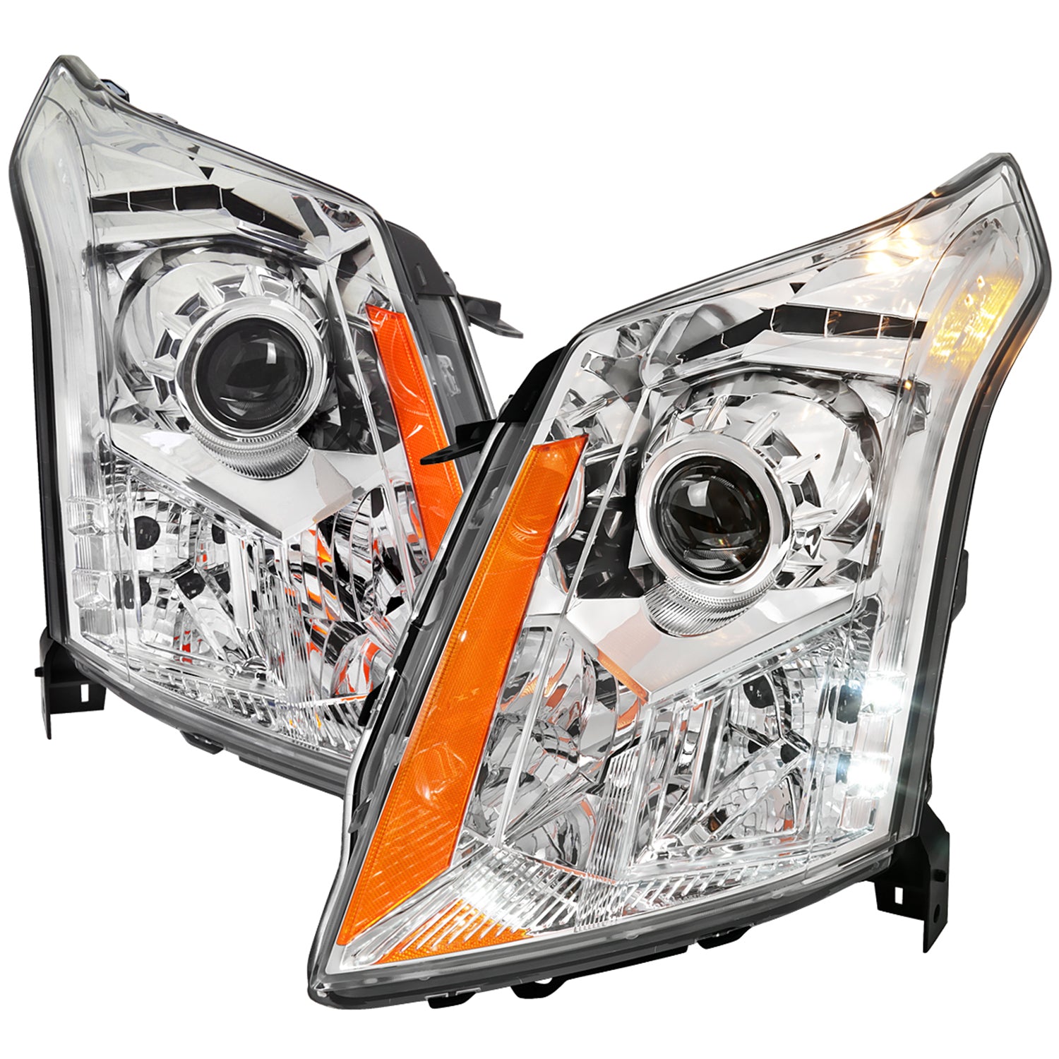 2010-2016 Cadillac SRX Projector Headlights Chrome Housing/Clear Lens