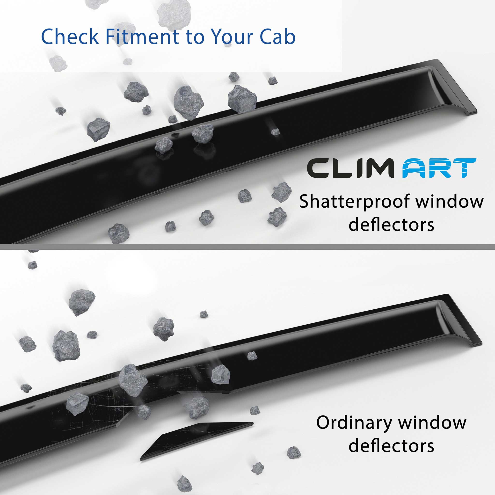 Clim Art Wind Deflectors for Subaru Outback 2020-2025 Tape-On Dark Smoke 6Pcs
